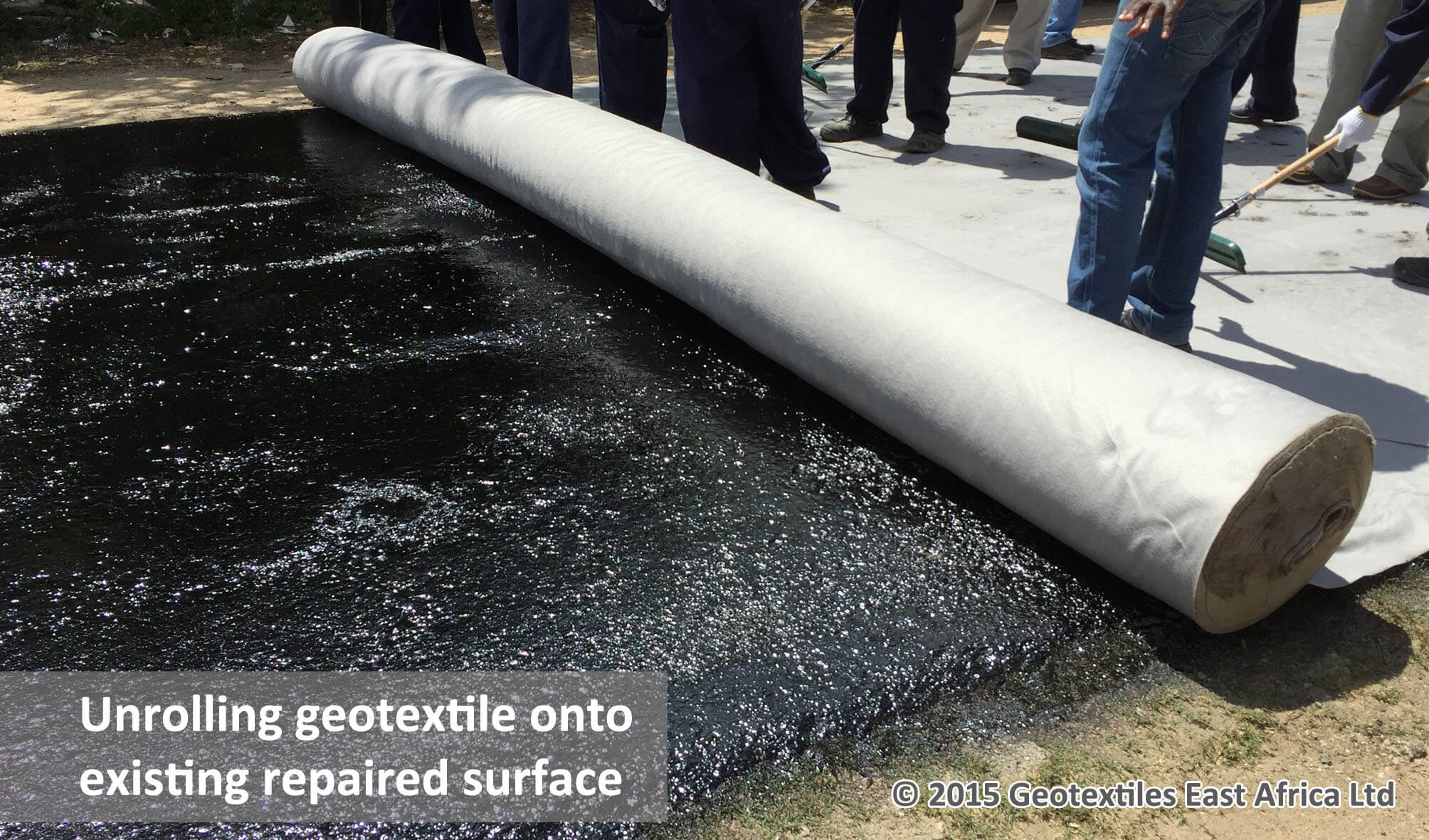 stress relieving geotextile SAMI for road rehabilitation