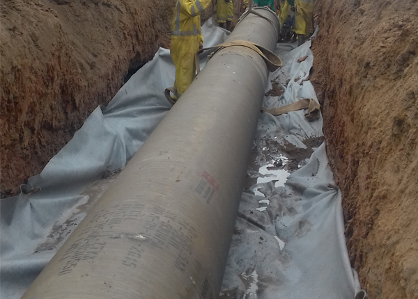 pipeline protection with geotextile